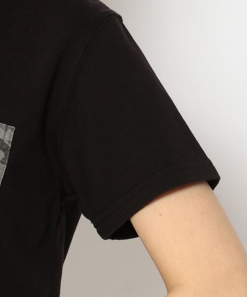 AVIREX（アヴィレックス）の「CAMO PRINT COMBI POCKET T-SHIRT/ カモプリントコンビポケットティーシャツ（Tシャツ/カットソー・レディース・ラベンダー/ホワイト系2/ブラック・L/M/S）」の7枚目の写真