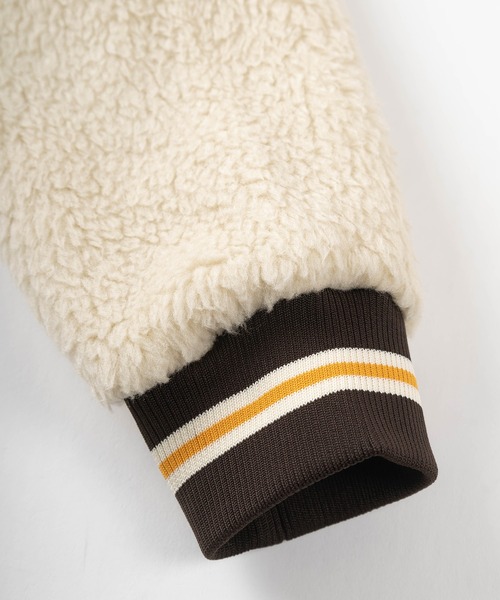 CONVERSE（コンバース）の「【CONVERSE/コンバース】ビッグシルエット シューズワンポイント刺繍 リブライン ボアハーフジップ プルパーカー/裏ボア ハーフジップフーディー（パーカー・レディース・ダークグリーン/ブラック/クリーム/ダークブルー・M/L/XL）」の11枚目の写真