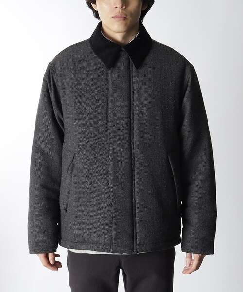 THE SHOP TK (ザ ショップ ティーケー )の「◆【軽量中綿入り】ヘリンボンブルゾン(ブルゾン・メンズ・ダークブラウン/グレー・02/03/04)」の4枚目の写真