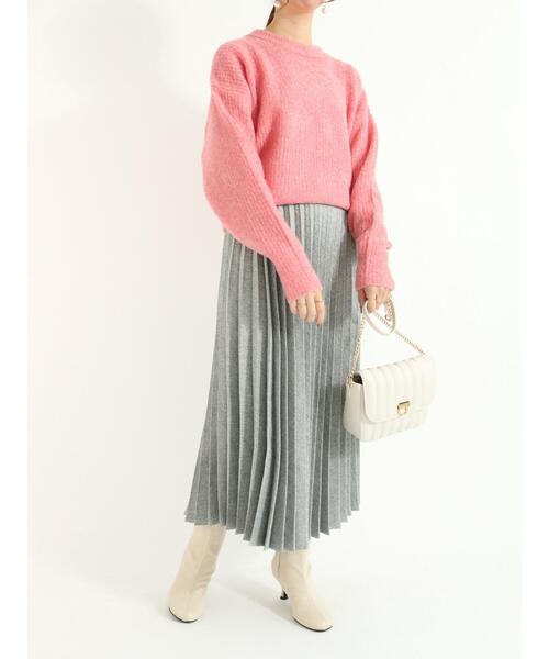 Te chichi(テチチ)の「ブークレー片畦ニット(ニット/セーター・レディース・ベージュ/ピンク/グリーン・フリ-)」の14枚目の写真