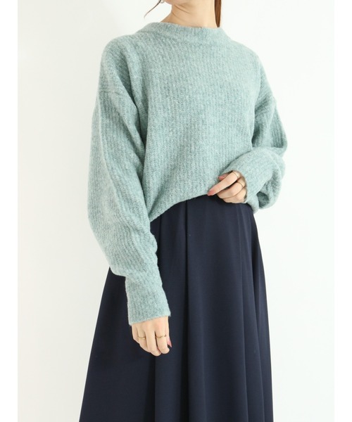 Te chichi(テチチ)の「ブークレー片畦ニット(ニット/セーター・レディース・ベージュ/ピンク/グリーン・フリ-)」の3枚目の写真