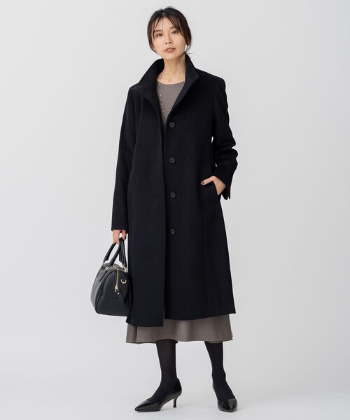 セール】ウールジョーゼット Aライン ワンピース（ワンピース）｜23区