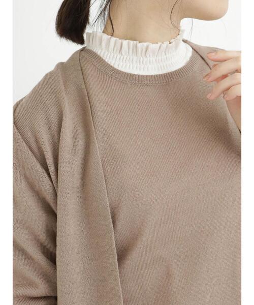 Samansa Mos2 blue（サマンサモスモスブルー）の「フリルネックロンT（Tシャツ/カットソー・レディース・オフホワイト/ブラック/モカ・MEDIUM/LARGE）」の19枚目の写真