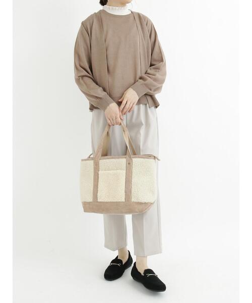 Samansa Mos2 blue（サマンサモスモスブルー）の「フリルネックロンT（Tシャツ/カットソー・レディース・オフホワイト/ブラック/モカ・MEDIUM/LARGE）」の20枚目の写真