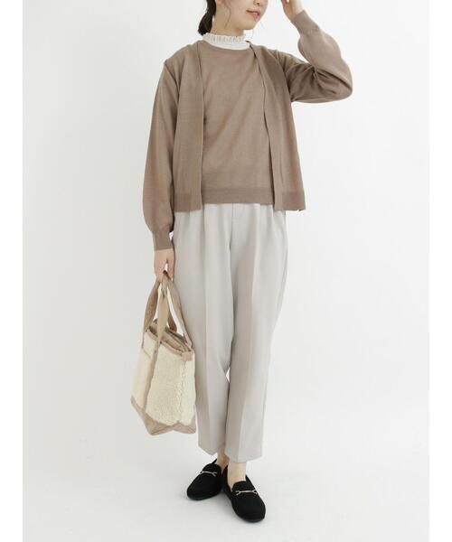 Samansa Mos2 blue（サマンサモスモスブルー）の「フリルネックロンT（Tシャツ/カットソー・レディース・オフホワイト/ブラック/モカ・MEDIUM/LARGE）」の21枚目の写真