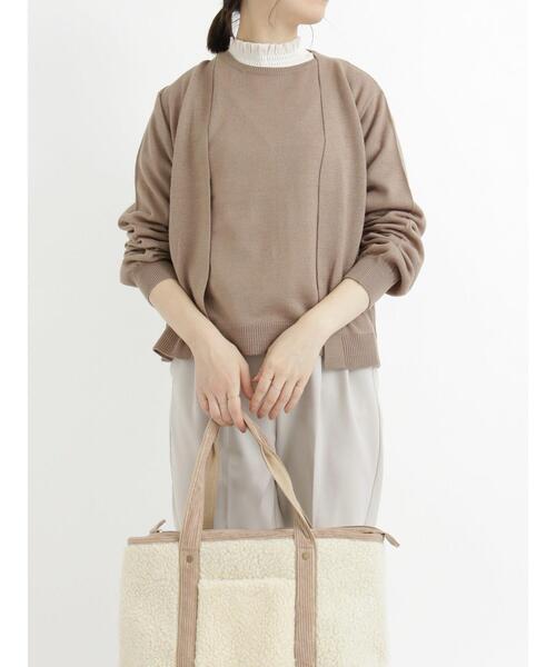 Samansa Mos2 blue（サマンサモスモスブルー）の「フリルネックロンT（Tシャツ/カットソー・レディース・オフホワイト/ブラック/モカ・MEDIUM/LARGE）」の22枚目の写真