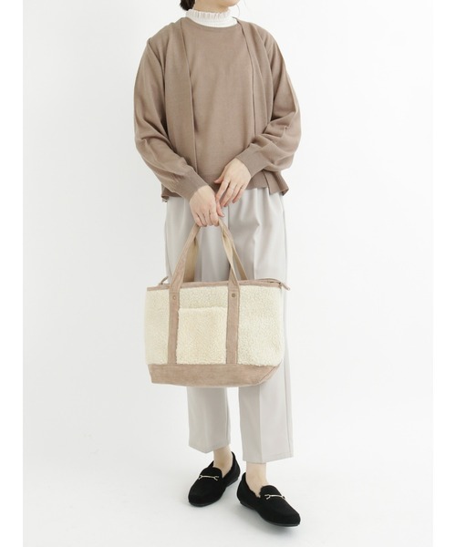 Samansa Mos2 blue（サマンサモスモスブルー）の「フリルネックロンT（Tシャツ/カットソー・レディース・オフホワイト/ブラック/モカ・MEDIUM/LARGE）」の10枚目の写真