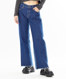 2-TONE LOW-RISE DENIM PANTS