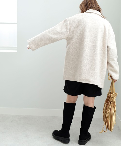 GeeRA(ジーラ)の「リングツイードジャケットコート(その他アウター・レディース・アイボリー/モカ・MEDIUM/LARGE)」の8枚目の写真