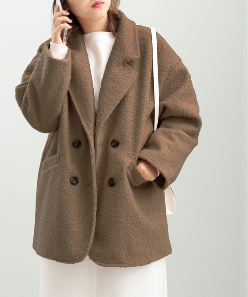 GeeRA(ジーラ)の「リングツイードジャケットコート(その他アウター・レディース・アイボリー/モカ・MEDIUM/LARGE)」の10枚目の写真