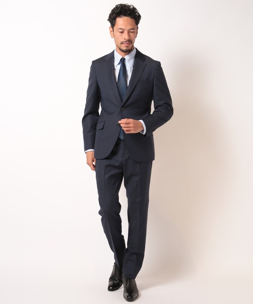 MEN'S BIGI(メンズビギ)の「スーパー100S ヘリンボーンスーツセットアップ(セットアップ・メンズ・グレー/ネイビー・01/02/03/04)」の5枚目の写真