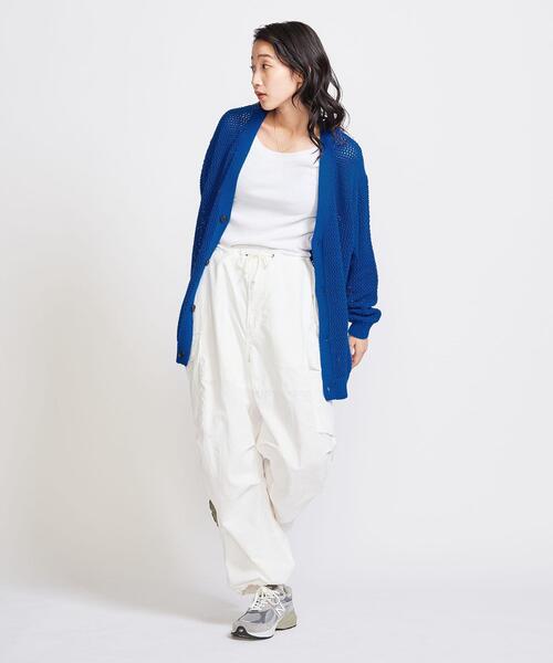 info. BEAUTY&YOUTH(インフォビューティアンドユース)の「【WEB限定】 <info. BEAUTY&YOUTH> バルーンシルエット メッシュ カーディガン(カーディガン/ボレロ・メンズ・コバルトブルー/ベージュ/ブラック・S/M/L)」の5枚目の写真