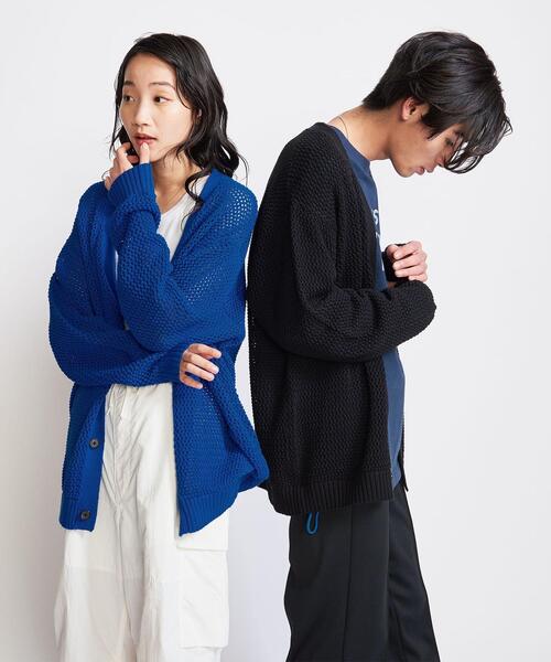 info. BEAUTY&YOUTH(インフォビューティアンドユース)の「【WEB限定】 <info. BEAUTY&YOUTH> バルーンシルエット メッシュ カーディガン(カーディガン/ボレロ・メンズ・コバルトブルー/ベージュ/ブラック・S/M/L)」の12枚目の写真