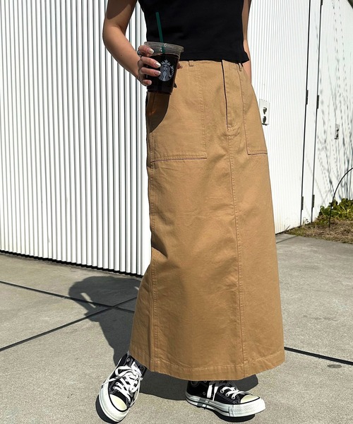 NBBウィークエンド　ベージュ中綿入りスカート　ハイウェスト セール】【3サイズ展開】ハイウエストベイカースカート