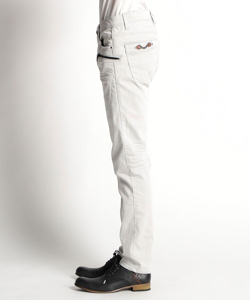 HIDEAWAYS NICOLE（ハイダウェイニコル）の「黒顔料ビットデニム（デニムパンツ・メンズ・ブラック/オフホワイト/インディゴブルー・SMALL/MEDIUM/LARGE/X-LARGE）」の4枚目の写真