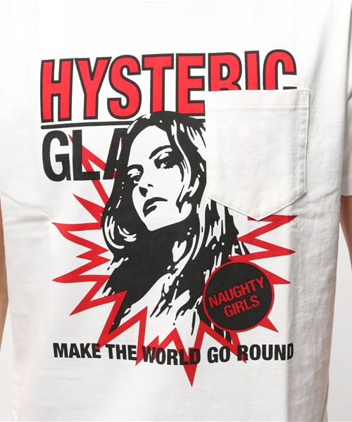 HYSTERIC GLAMOUR(ヒステリックグラマー)の「NAUGHTY GIRLS pt ポケット付T-SH(Tシャツ/カットソー・メンズ・ホワイト/イエロー/ネイビー・SMALL/LARGE/MEDIUM)」の7枚目の写真
