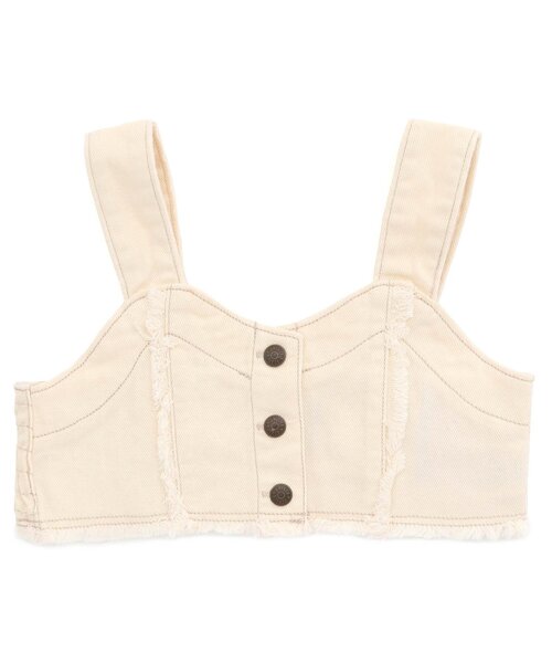 BREEZE(ブリーズ)の「フリンジビスチェ(ベスト・キッズ・オフホワイト/ブルー・90/120/100/110/80/140/130)」の2枚目の写真