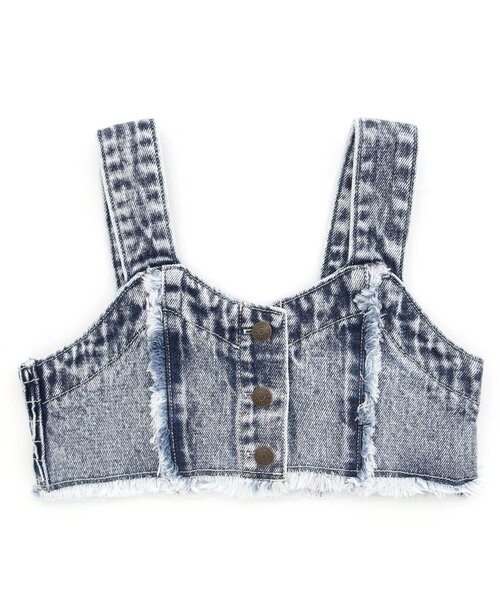 BREEZE(ブリーズ)の「フリンジビスチェ(ベスト・キッズ・オフホワイト/ブルー・90/120/100/110/80/140/130)」の1枚目の写真