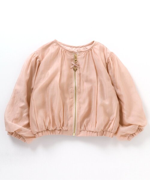 apres les cours（アプレレクール）の「シアーギャザーブルゾン（ブルゾン・キッズ・ミント/サーモンピンク・120/140/130/90/110/100/80）」の2枚目の写真
