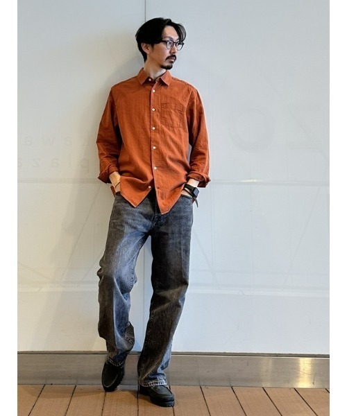 GAP（ギャップ）の「リネンコットンシャツ（シャツ/ブラウス・メンズ・ピンク/ベージュ/ネイビー/ブラック/ライトブルー/ホワイト/チェック/その他/ターコイズブルー・S/M/L/XL/XS）」の15枚目の写真