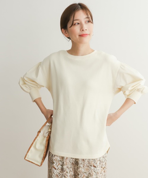 URBAN RESEARCH DOORS（アーバンリサーチドアーズ）の「袖布帛ドッキングプルオーバー（Tシャツ/カットソー・レディース・アイボリー/グレー系その他・MEDIUM）」の3枚目の写真