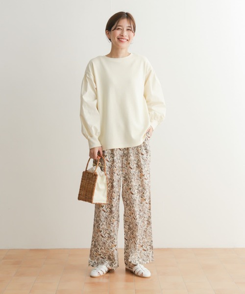 URBAN RESEARCH DOORS（アーバンリサーチドアーズ）の「袖布帛ドッキングプルオーバー（Tシャツ/カットソー・レディース・アイボリー/グレー系その他・MEDIUM）」の14枚目の写真