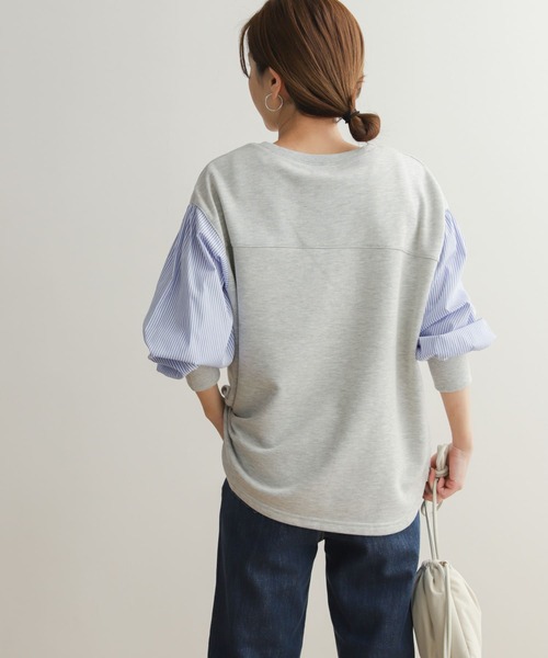 URBAN RESEARCH DOORS（アーバンリサーチドアーズ）の「袖布帛ドッキングプルオーバー（Tシャツ/カットソー・レディース・アイボリー/グレー系その他・MEDIUM）」の21枚目の写真