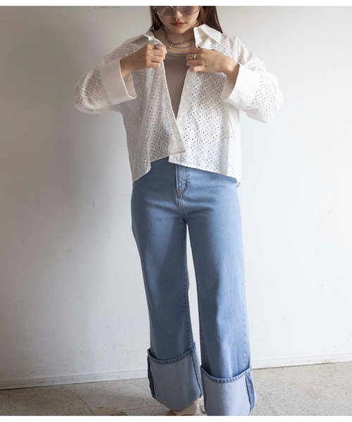 Yucca（ユッカ）の「レースシャツ（MEKKE　低身長向け）（シャツ/ブラウス・レディース・ホワイト・FREE）」の5枚目の写真