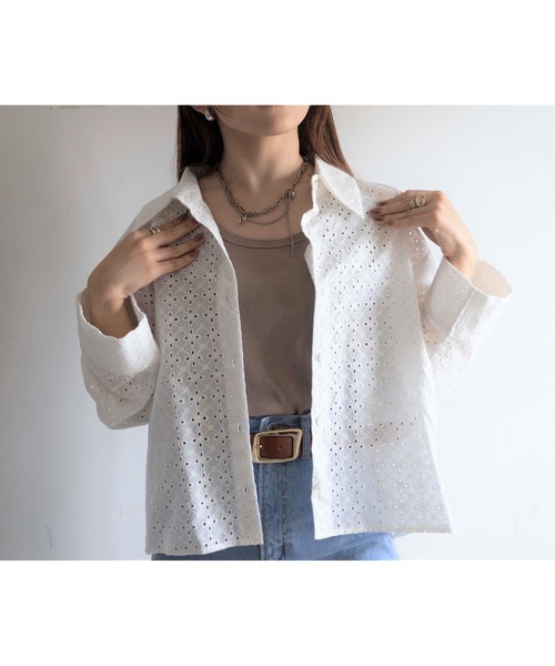 Yucca（ユッカ）の「レースシャツ（MEKKE　低身長向け）（シャツ/ブラウス・レディース・ホワイト・FREE）」の7枚目の写真