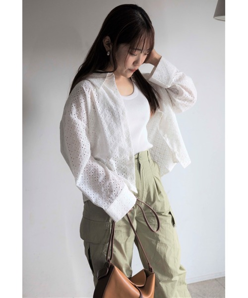 Yucca（ユッカ）の「レースシャツ（MEKKE　低身長向け）（シャツ/ブラウス・レディース・ホワイト・FREE）」の15枚目の写真