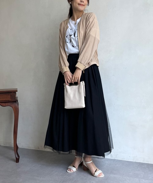 Chez toi(シェトワ)の「チュール×タフタリバーシブルスカート(スカート・レディース・グレイッシュベージュ/アイボリー/ブラック・FREE)」の14枚目の写真