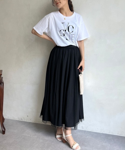 Chez toi(シェトワ)の「チュール×タフタリバーシブルスカート(スカート・レディース・グレイッシュベージュ/アイボリー/ブラック・FREE)」の19枚目の写真