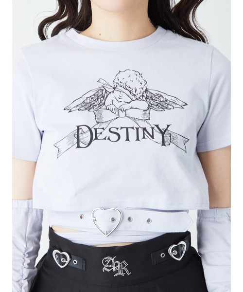 Ank Rouge(アンクルージュ)の「天使プリントぐるぐるTE(Tシャツ/カットソー・レディース・ブラック/ホワイト/ブルー・M)」の12枚目の写真