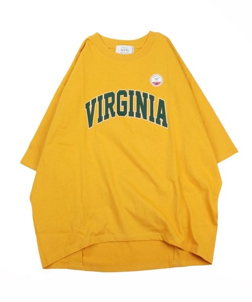 AUG（オーグ）の「AUG カレッジロゴ 変形 Tee（Tシャツ/カットソー・レディース・オフホワイト/ブラック/グレイッシュベージュ/グリーン系/ピンク系/イエロー系・FREE）」の10枚目の写真