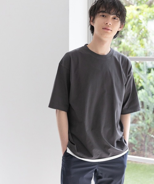 GLOBAL WORK(グローバルワーク)の「シャーベッTEEレイヤード/163741(Tシャツ/カットソー・メンズ・ブルー系その他7/グリーン/チャコールグレー/ライトグレー/ライトブルー/ライトベージュ/ブラック・LARGE/X-LARGE/SMALL/MEDIUM)」の3枚目の写真