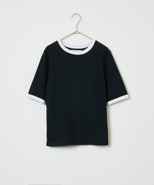 audrey and john wad（オードリーアンドジョンワッド）の「【Audrey and John Wad】オーガニックコットンリンガーTシャツ -手洗い可-（Tシャツ/カットソー・レディース・モカ/ホワイト/グレイッシュブルー/ブラック・FREE）」の11枚目の写真