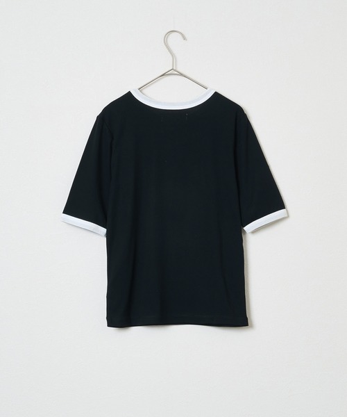 audrey and john wad（オードリーアンドジョンワッド）の「【Audrey and John Wad】オーガニックコットンリンガーTシャツ -手洗い可-（Tシャツ/カットソー・レディース・モカ/ホワイト/グレイッシュブルー/ブラック・FREE）」の12枚目の写真