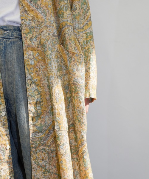 HARVESTY/ハーベスティー LINEN PRINTED ATELIER ROBE PAISLEY
