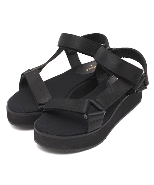 DISCOAT（ディスコート）の「【Discoat】厚底テープサンダル（サンダル・レディース・ホワイト/ブラック・LARGE/MEDIUM）」の2枚目の写真