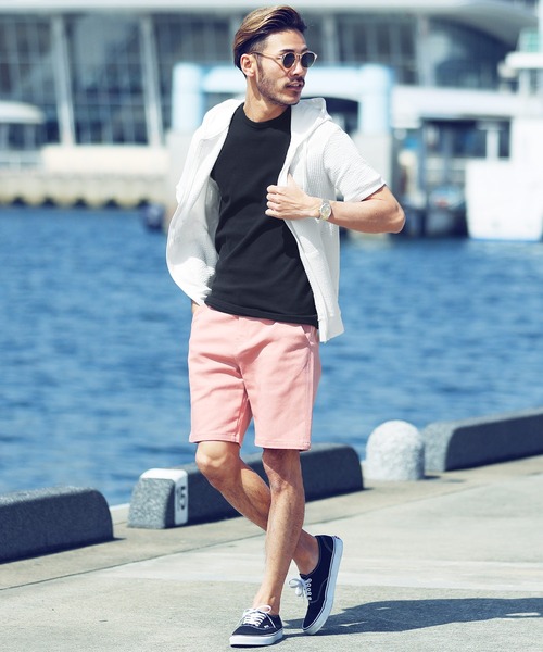 jiggys shop（ジギーズショップ）の「カットサッカー 半袖 ジップアップパーカー（パーカー・メンズ・ホワイト×グレー/ネイビー/ホワイト/ホワイト×ネイビー/ブラック・X-LARGE/LARGE/MEDIUM）」の12枚目の写真