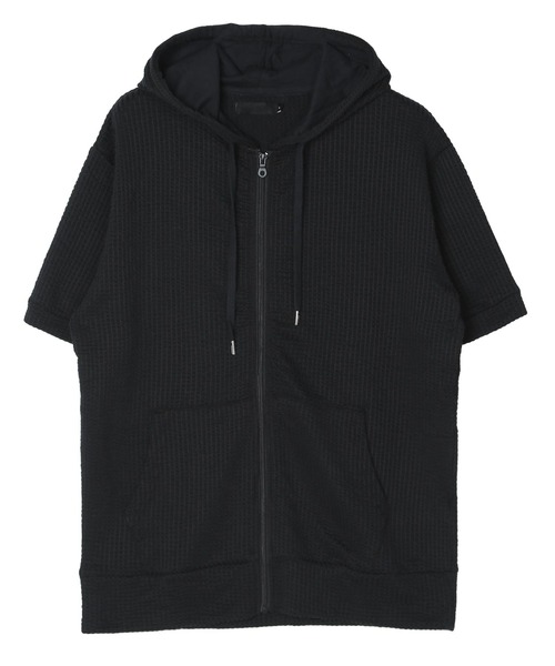 jiggys shop（ジギーズショップ）の「カットサッカー 半袖 ジップアップパーカー（パーカー・メンズ・ホワイト×グレー/ネイビー/ホワイト/ホワイト×ネイビー/ブラック・X-LARGE/LARGE/MEDIUM）」の19枚目の写真