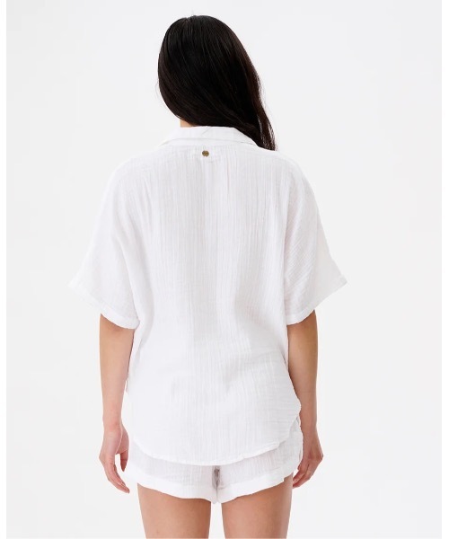 rip curl（リップカール）の「【RIPCURL（リップカール）】PREMIUM SURF S/S SHIRT/レディースコットンダブルガーゼオープンカラー半袖シャツ（シャツ/ブラウス・レディース・ホワイト/ブラック・SMALL/X-SMALL/MEDIUM）」の12枚目の写真