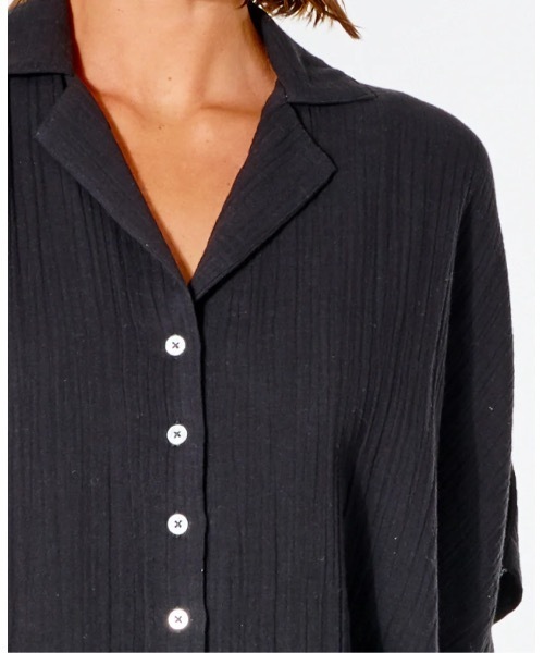 rip curl（リップカール）の「【RIPCURL（リップカール）】PREMIUM SURF S/S SHIRT/レディースコットンダブルガーゼオープンカラー半袖シャツ（シャツ/ブラウス・レディース・ホワイト/ブラック・SMALL/X-SMALL/MEDIUM）」の15枚目の写真