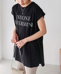 ロゴプリントフレンチスリーブTシャツ