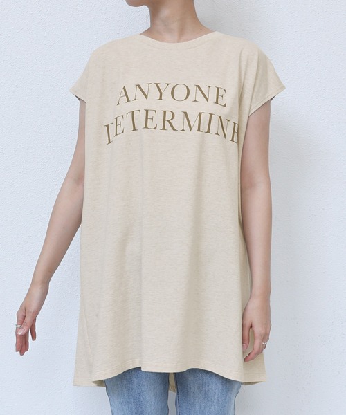 andme(アンドミー)の「ロゴプリントフレンチスリーブTシャツ(Tシャツ/カットソー・レディース・ブラック/オートミール/グレー/オフホワイト/ベージュ・M)」の7枚目の写真