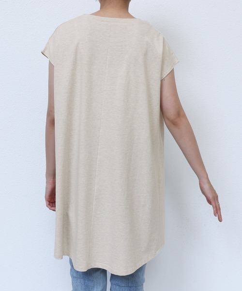 andme(アンドミー)の「ロゴプリントフレンチスリーブTシャツ(Tシャツ/カットソー・レディース・ブラック/オートミール/グレー/オフホワイト/ベージュ・M)」の8枚目の写真