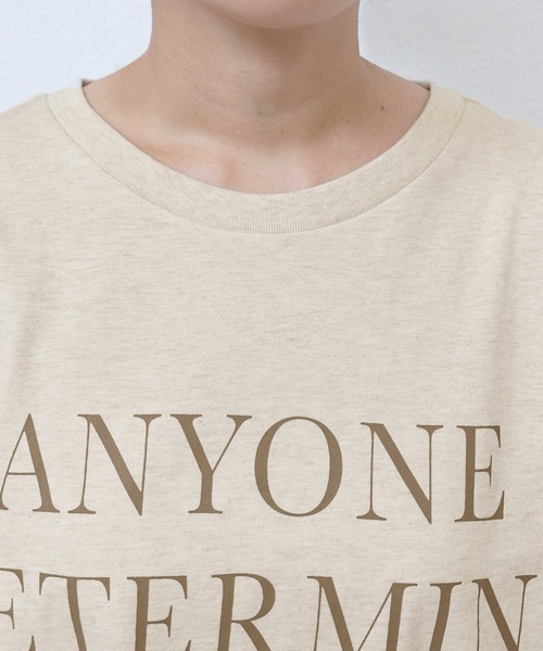 andme(アンドミー)の「ロゴプリントフレンチスリーブTシャツ(Tシャツ/カットソー・レディース・ブラック/オートミール/グレー/オフホワイト/ベージュ・M)」の10枚目の写真