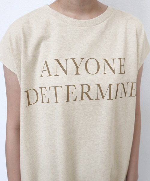 andme(アンドミー)の「ロゴプリントフレンチスリーブTシャツ(Tシャツ/カットソー・レディース・ブラック/オートミール/グレー/オフホワイト/ベージュ・M)」の11枚目の写真