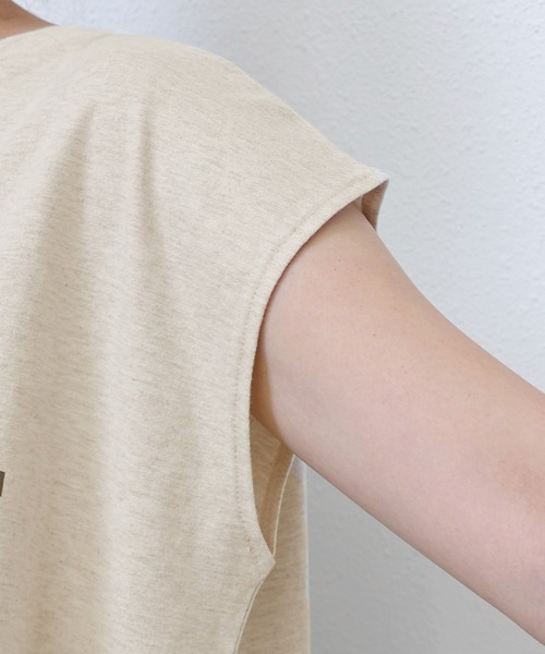 andme(アンドミー)の「ロゴプリントフレンチスリーブTシャツ(Tシャツ/カットソー・レディース・ブラック/オートミール/グレー/オフホワイト/ベージュ・M)」の12枚目の写真