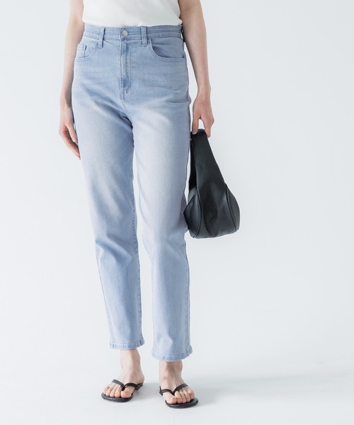 coca（coca）（コカ）の「グッドテーパードデニム（デニムパンツ・レディース・ブルー/ライトブルー・S/M/L）」の2枚目の写真